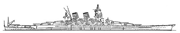 Line Drawing of Battleship